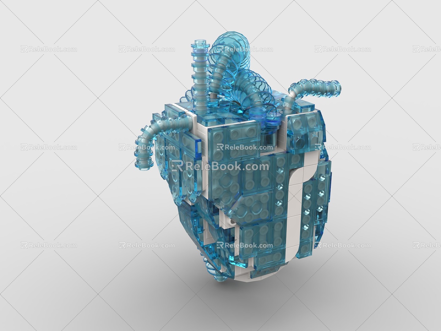 LEGO toy building blocks heart visceral heart love 3d model