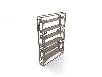 Modern Metal Storage Shelf With Multiple Open Tiers And Sturdy Structure 3d model