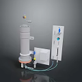 Industrial Equipment With Cylindrical Main Body Control Panel And Connecting Wires
