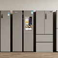Modern Refrigerators And Freezers With Various Designs For Home Kitchen 3d model