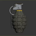 Vintage Military Grenade As Tactical Weapon With Textured Surface And Fuse Pull Ring