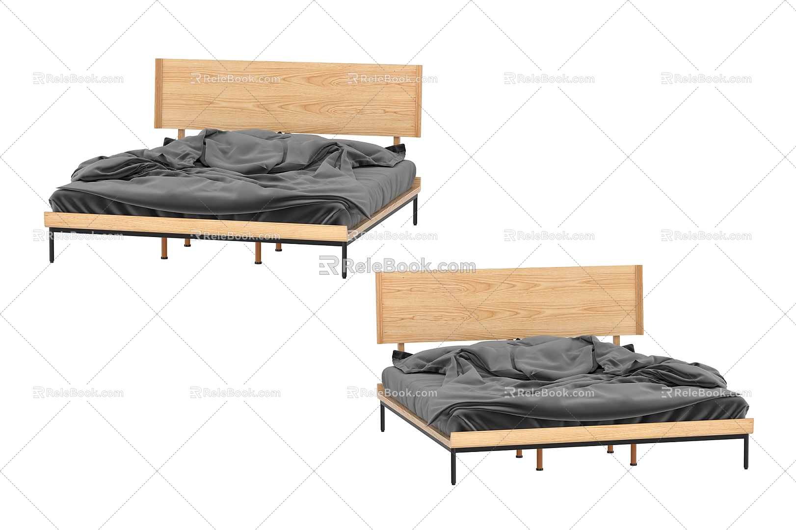 Nordic Simple Bedroom Bed Bed Bedroom Bed Simple Bedroom Bed 3d model