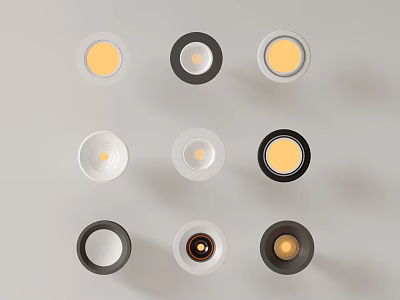 Modern Downlights And Spotlights With Various Designs And Color Options For Home Lighting 3d model