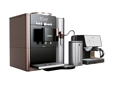 Elegant Modern Household Appliances Featuring Automatic Coffee Machine And Stainless Steel Finish 3d model
