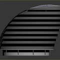 Modern Dome Shaped Building With Metallic Striped Exterior And Geometric Lattice Pattern