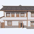 Traditional Chinese Style Rural Self Built House With Tile Roof And Two Story Design