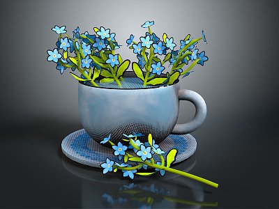 Modern Mug Coffee Cup Tea Cup Enamel Cup 3d model