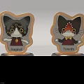Cat Shaped Decorative Dolls With Ragdoll Tuxedo Designs And Monster Bases