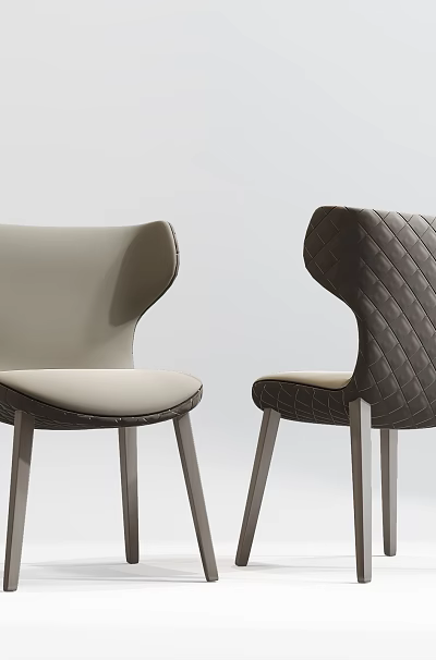 Two Tone Modern Accent Chairs With Quilted Back And Smooth Leather Upholstery 3d model Two Tone Modern Accent Chairs With Quilted Back And Smooth Leather Upholstery 3d model