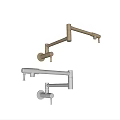 Stylish Gold and Silver Wall Mounted Faucets with Modern Sleek Design