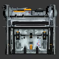 Detailed View Of Mechanical Component With Transparent Casing Internal Structure And Orange Parts