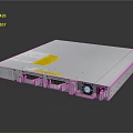 Rackmount Computer Server With Silver Casing Ports Fan And Yellow Label 3d model