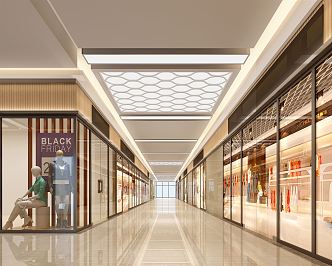 Modern aisle mall walkway 3d model