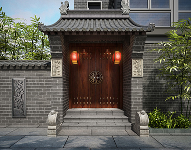 Chinese-style door head 3d model