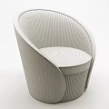 Modern Beige Accent Chair With Vertical Stripes And Sleek Comfortable Design