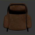Modern Brown Leather Armchair With Comfortable Design And Sturdy Legs