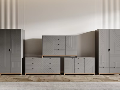 Stylish Modern Entryway Cabinet And Side Cabinet With Multiple Drawers And Sleek Design 3d model