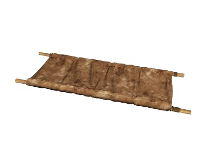 Brown Medical Device Roll With Wooden Rods For Medical Applications 3d model