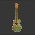 Glossy Orange Wooden Ukulele as Practical Daily Living Item with Classic Shape