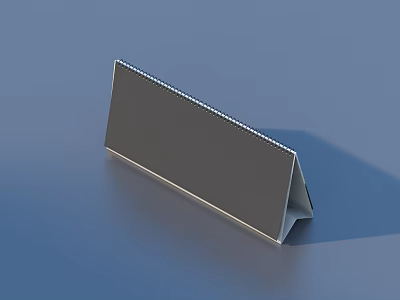 Silver Gray Metal Business Card Holder With Triangular Support And Smooth Surface On Blue Background 3d model
