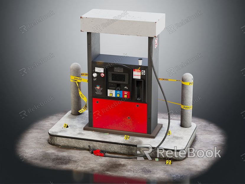 modern tanker gas pump filling station model