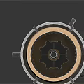 Industrial Mechanical Component Featuring Metallic Structure Red Accents Pipes And Connectors