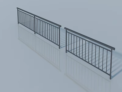 Modern Swing Door With Sturdy Metal Railings For Residential Outdoor Use 3d model