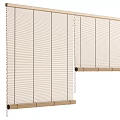 Light Colored Wooden Blinds With Simple Roller Design And Adjustable Strings 3d model