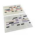Modern Square Carpet Geometric Carpet Creative Three Primary Color Carpet Geometric Square Carpet Living Room Carpet 3d model