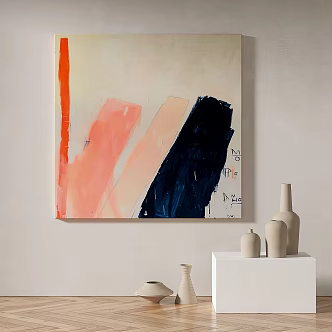 Modern minimalist abstract decorative painting 3d model