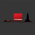 Red Chocolate Gift Box With Star Design And Assorted Chocolate Pieces On Dark Table