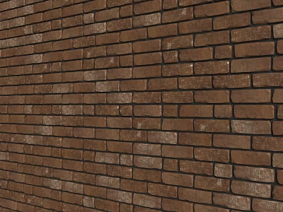 Rustic Brown Brick Building Exterior Wall With Classic Textured Pattern 3d model