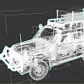Beige Off Road Vehicle With Roof Rack Cargo Mud Splatters And Front Brush Guard