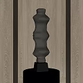 Artistic Carved Sculpture With Irregular Texture Square Base Light Wood Grain Wall Background