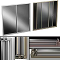 Modern Sliding Doors With Silver Frame And Glass Panels For Home Interior Design