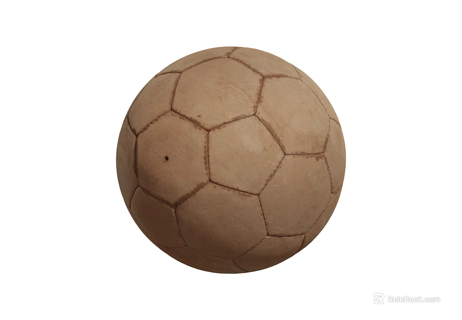 Brown Ceramic Decorative Ornament Set in Soccer Ball Shape for Home Decor 3d model 