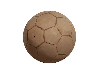 Brown Ceramic Decorative Ornament Set in Soccer Ball Shape for Home Decor 3d model
