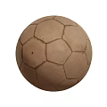 Brown Ceramic Decorative Ornament Set in Soccer Ball Shape for Home Decor