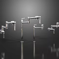 Modern Sleek Faucets In Various Metallic Designs With Polished Chrome Finishes