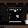 modern coffee machine mechanical clock coffee bean cup 3d model