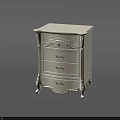 White Entryway Side Cabinet With Classic Carved Design And Storage Drawers