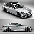 Silver Mercedes AMG Sedan With Sporty Exterior And Black Alloy Wheels