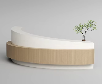 Modern Company Front Desk 3d model