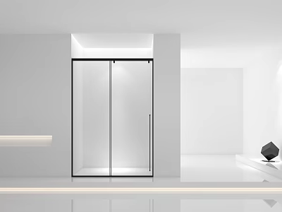 Modern White Bathroom Interior With Glass Shower Door And Sleek Countertop 3d model