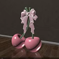 Retail Window Display Featuring Pink Cherries And Pink Bow Decor 3d model