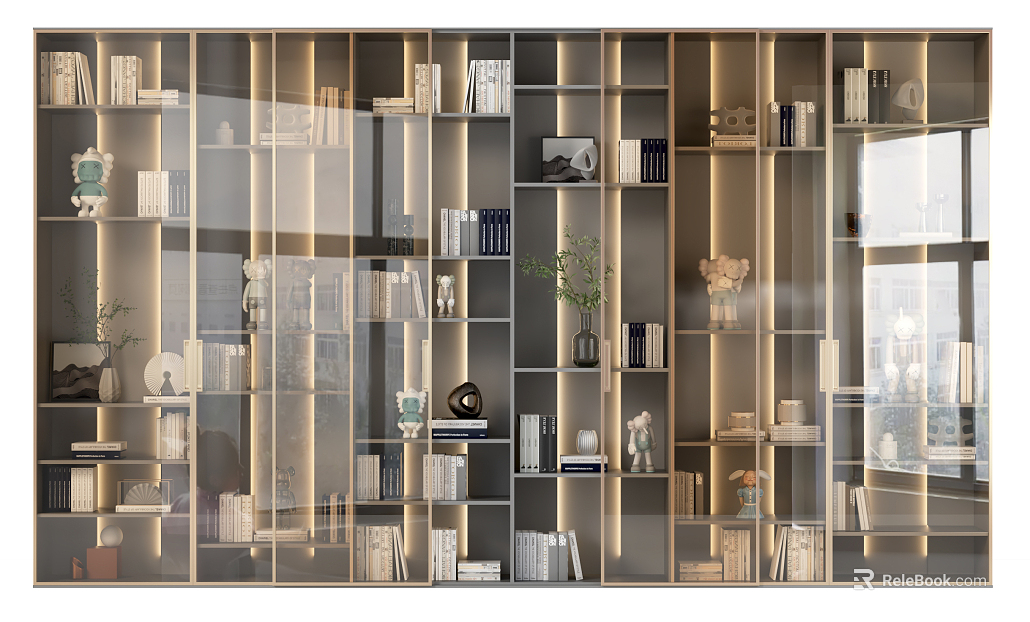 Modern bookcase texture