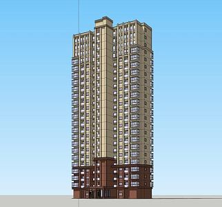 New classical high-rise residential 3d model