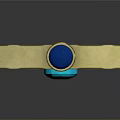 Fantasy Sword With Golden Hilt Blue Gemstone And Silver Blade Design