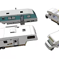Various Recreational Vehicles With Different Designs And Colors On White Background