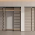 Modern Minimalist Interior With Stylish Louvered Sliding Doors For Room Entrance